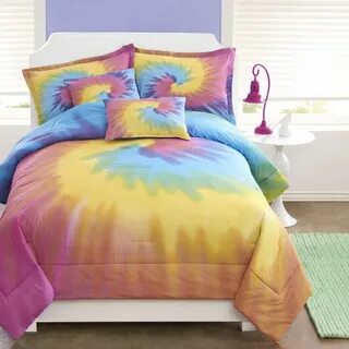 Girls Rainbow Tie Dye Comforter & Sham Bedding Set eBay