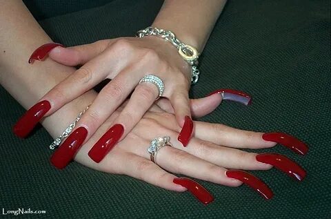 LongNails.com: gallery Angelina's Long Red Claws