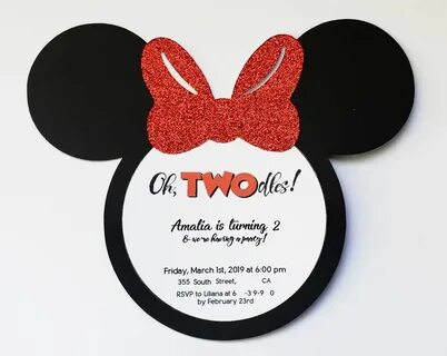 Oh Twodles Minnie Mouse Birthday Invitation Etsy Minnie mous