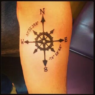 Tattosque Compass tattoo, Coordinates tattoo, Trendy tattoos