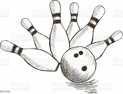 Bowling Pins And Ball Stock Illustration - Download Image No