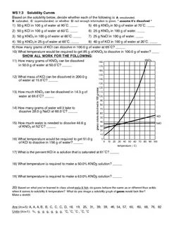 Solubility Curve Practice Worksheet Answers : Worksheet Solu