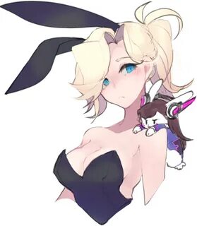 d.va and mercy (overwatch and 1 more) drawn by mwo_imma_hwag