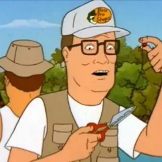 King of The Hill. Notice he's wearing a Bass Pro Shops cap. 
