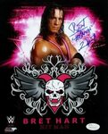Bret Hart Signed WWE 8x10 Pink Photo JSA ITP Wwe, Hitman har