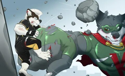 Wolf vs Badger Commission - Macro - Weasyl