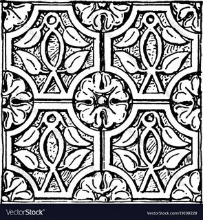 Syrian carving christian ornament from tourmanin Vector Imag