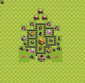 Trophy (Defense) Base TH4 - Clash of Clans - Town Hall Level