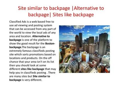 PPT - Boston-backpage Site similar to backpage Alternative t