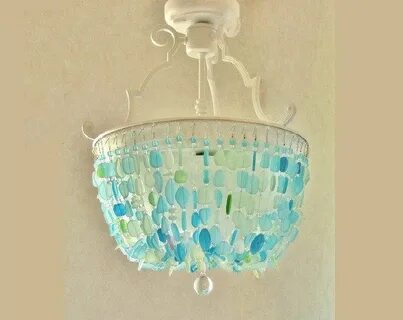 Sea Glass Chandelier Lighting Fixture Flush Mount Ceiling Fi