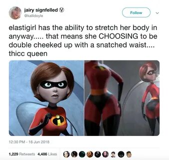 Thicc Elastigirl - The Best Pop Culture Memes Of 2018 - Zimb