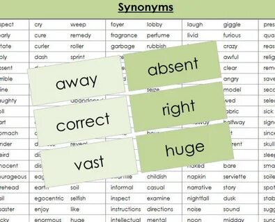 Synonyms color-coded Montessori Grammar Printable Etsy.