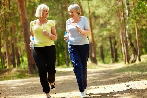Two-older-women-jogging-exercising