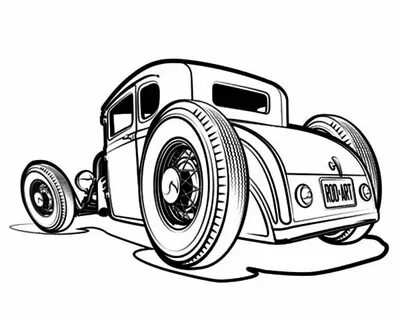 Lowboy Deuce Hot Rod Cars Coloring Pages : Kids Play Color i
