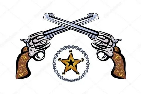 Deux revolver et l'étoile de shérif - Image vectorielle alex