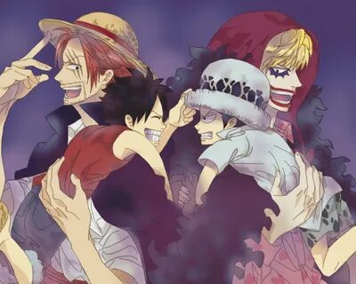 Shanks, Luffy, Law, Corazon Manga anime one piece, One piece