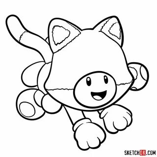How To Draw Cat Toadette - Super Mario 3D World - Sketchok E