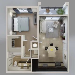 Дизайн 2-комнатной квартиры площадью 42 кв. м (64 фото): осо
