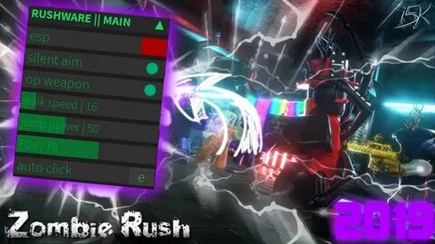 ROBLOX RUSHWARE ZOMBIE RUSH GUI OP GUN, SILENT AIM, WALKSPEE