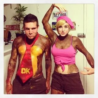 My friends dressed up as Dixie and Diddy Kong this Halloween