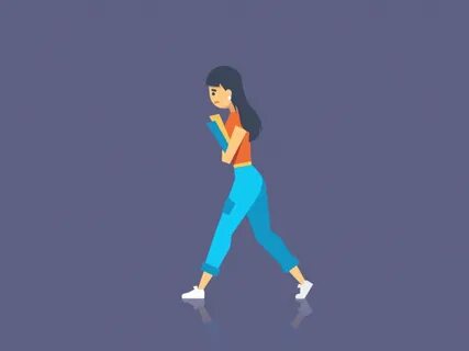 Girl Walk Cycle Walking animation, Motion design animation, 