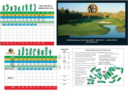 Scorecard - Shawneeki Golf Club