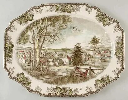 Friendly Village, The ("Made in England" Backstamp) 20" Oval