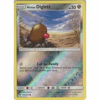 Common Reverse Holo Card Pokemon TCG: Alolan Diglett 122/214