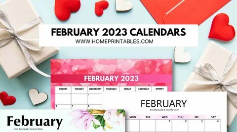 Fall in love with these cute free printable February 2023 calendar template...