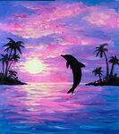 Pin by Jenny Johnson on paint party ideas Dolphin painting, 