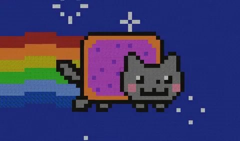 Nyan Cat Pixel Art Minecraft Tutorial / Nyancat pixel art tu
