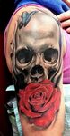Tattoo Trends - Skull and roses sleeve tattoo - 100 Awesome 