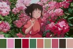 Spirited Away (2001) Dir. Hayao Miyazaki Movie color palette