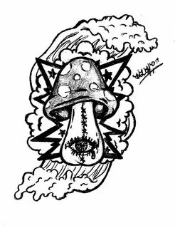 My Trippy Shroom Tattoo Design by hlh015 Easy graffiti drawi