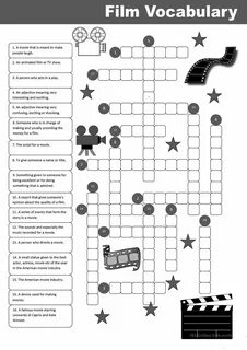 Film Vocabulary Crossword Vocabulary, English lessons, Vocab