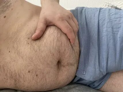 Funny Fat Man Showing His Big Hairy Belly Stock Photo - Imag