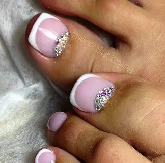French sparkly Toe nails Toe nails, Pretty toe nails, Pink n