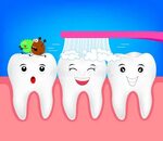 Tooth Escape from Candy Cartoon Illustration Stock Vector - 