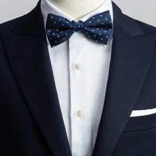 Navy dotted bow tie Tailor Store ®