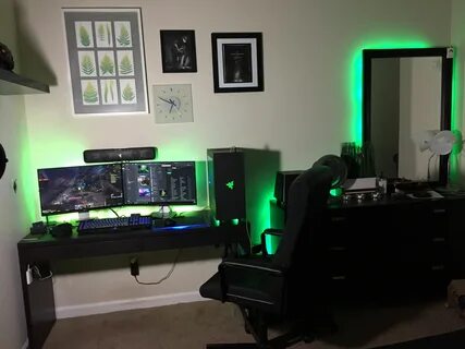 My Razer themed setup! Gaming room setup, Room setup, Home o