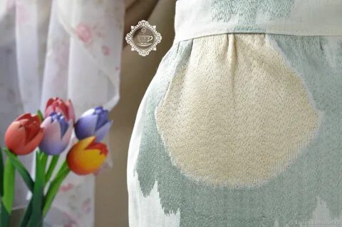 Kitchen apron with embroidery Glimpses - купить на Ярмарке М