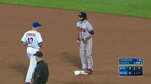 ATL@NYM: Swanson swipes second base in the 4th - YouTube