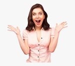 Happy Surprised Woman - Surprised Girl Png, Transparent Png 