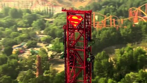 Lex Luthor Drop of Doom POV Six Flags Magic Mountain Califor