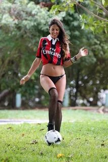 Claudia Romani in bikini bottoms plays soccer in Miami - 12t