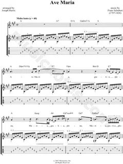 Franz Schubert "Ave Maria" Guitar Tab in A Major - Download 