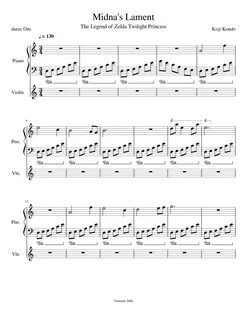 Midna's Lament Sheet music, Piano sheet music, Easy sheet mu