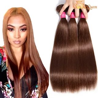 8a Brazillian Virgin Hair Straight #4 color Brazilian Human 