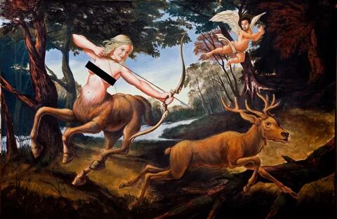 Jerry's Centaur painting. Which is hysterical and awesome. P