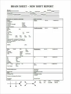 20 Printable Nurse Report Sheets Worksheet for Student Nurse